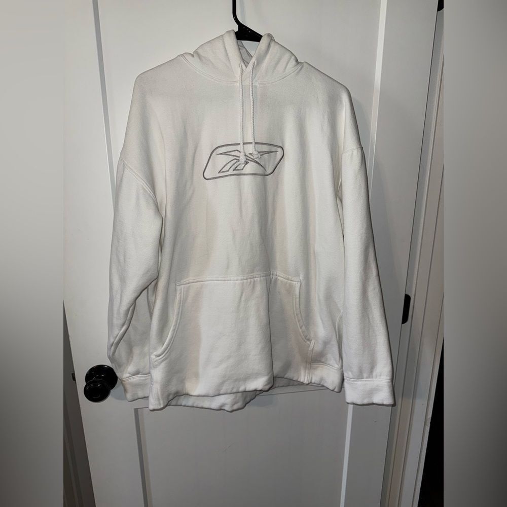Reebok White Hoodie Sweatshirt Classic Design